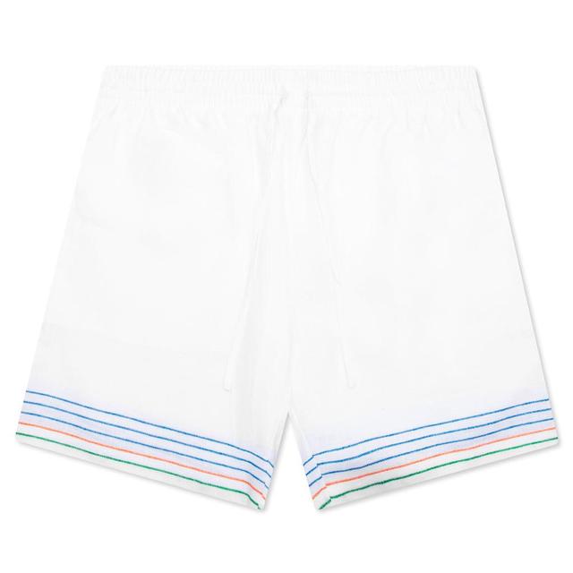 Embroidered Linen Shorts - Le Fil De La Musique Male Product Image