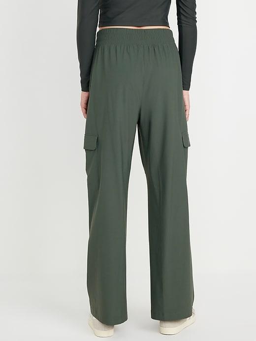 High-Waisted SleekTech Wide-Leg Cargo Pants Product Image