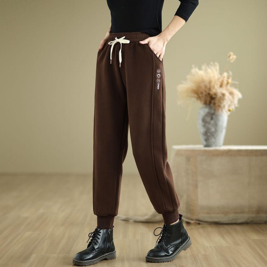 Drawstring Waist Plain Harem Pants Product Image