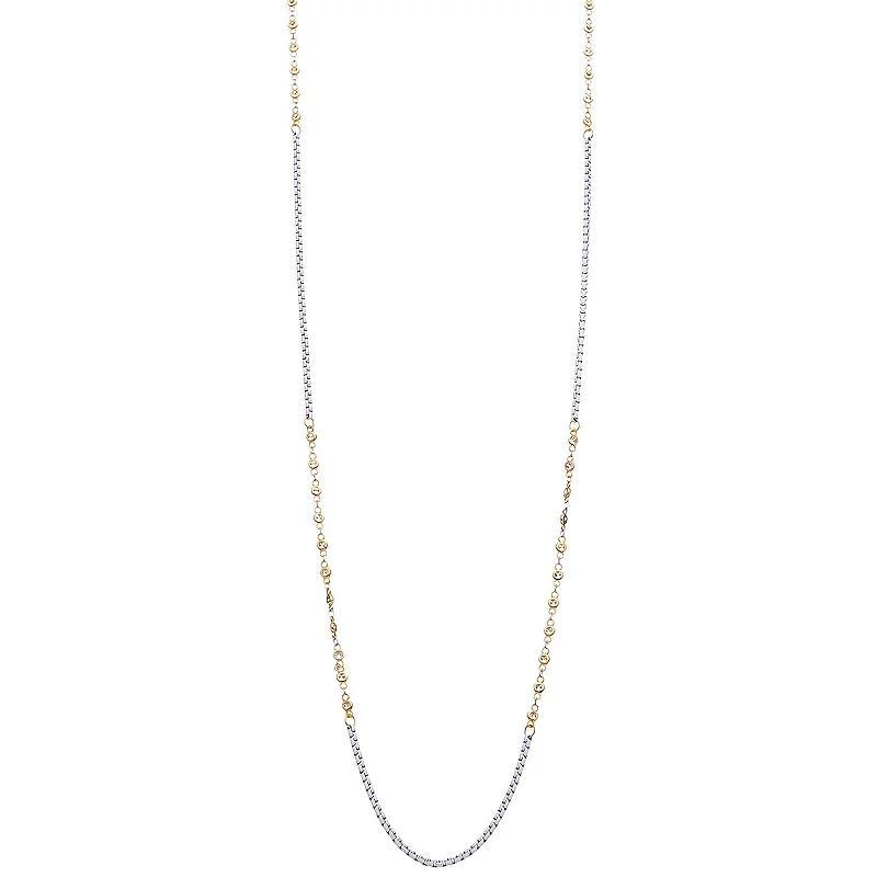 Juvell Two Tone 18k Gold Plated Cubic Zirconia Necklace, Womens Gold Tone Product Image