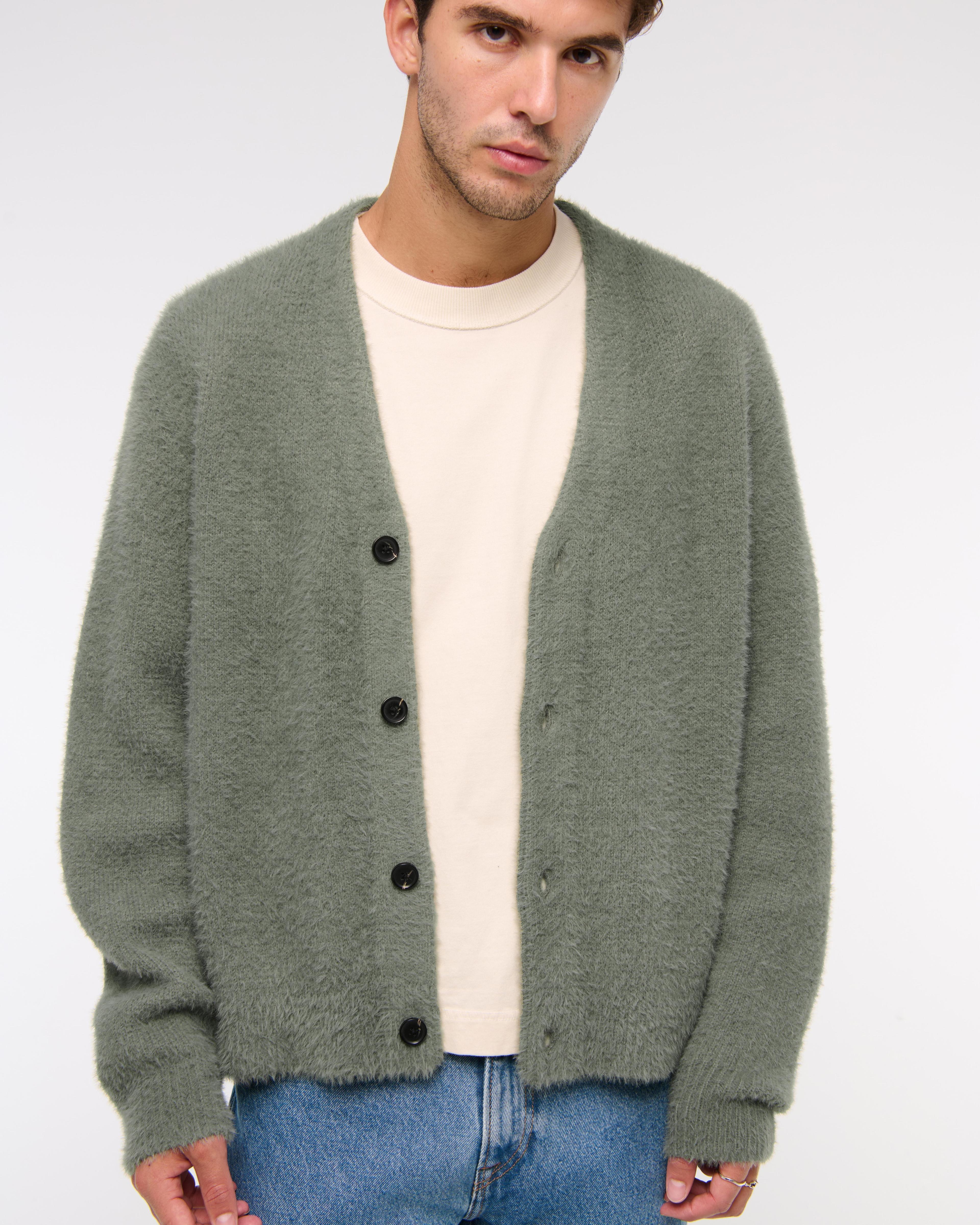 Fuzzy Cropped Cardigan Product Image