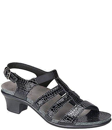 SAS Allegro Comfort Crocodile Embossed Leather Sandals Product Image