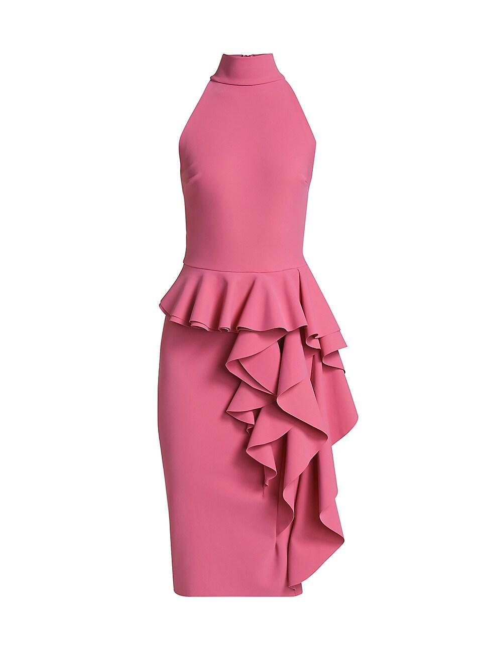 Womens Ruffle Peplum Sheath Dress Product Image