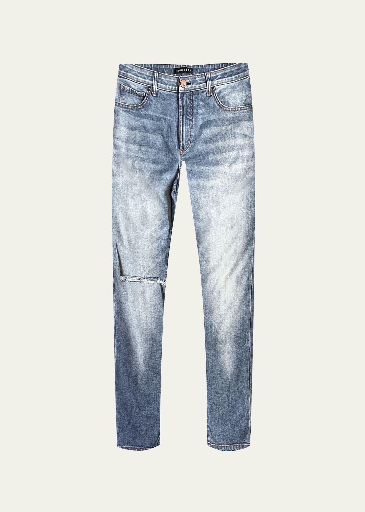 Monfrre Jayden Ripped Straight Leg Jeans Product Image