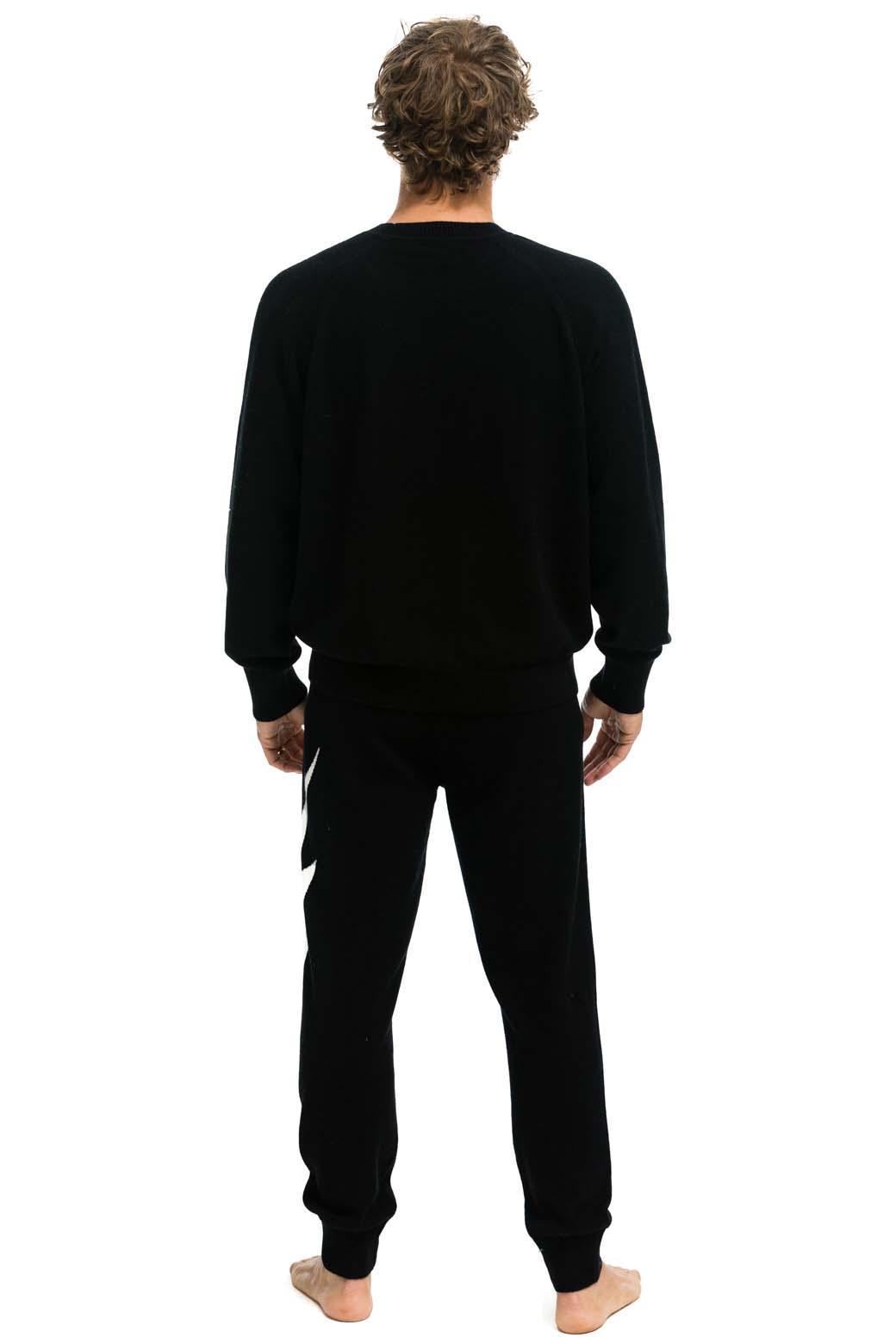 MEN'S BOLT CASHMERE LIGHT SWEATER PANT	- BLACK // WHITE BOLT Male Product Image