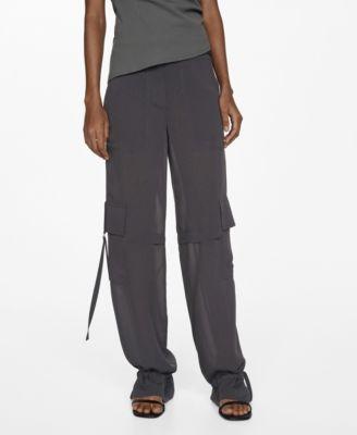 Mango Womens Metallic Details Cargo Pants Product Image