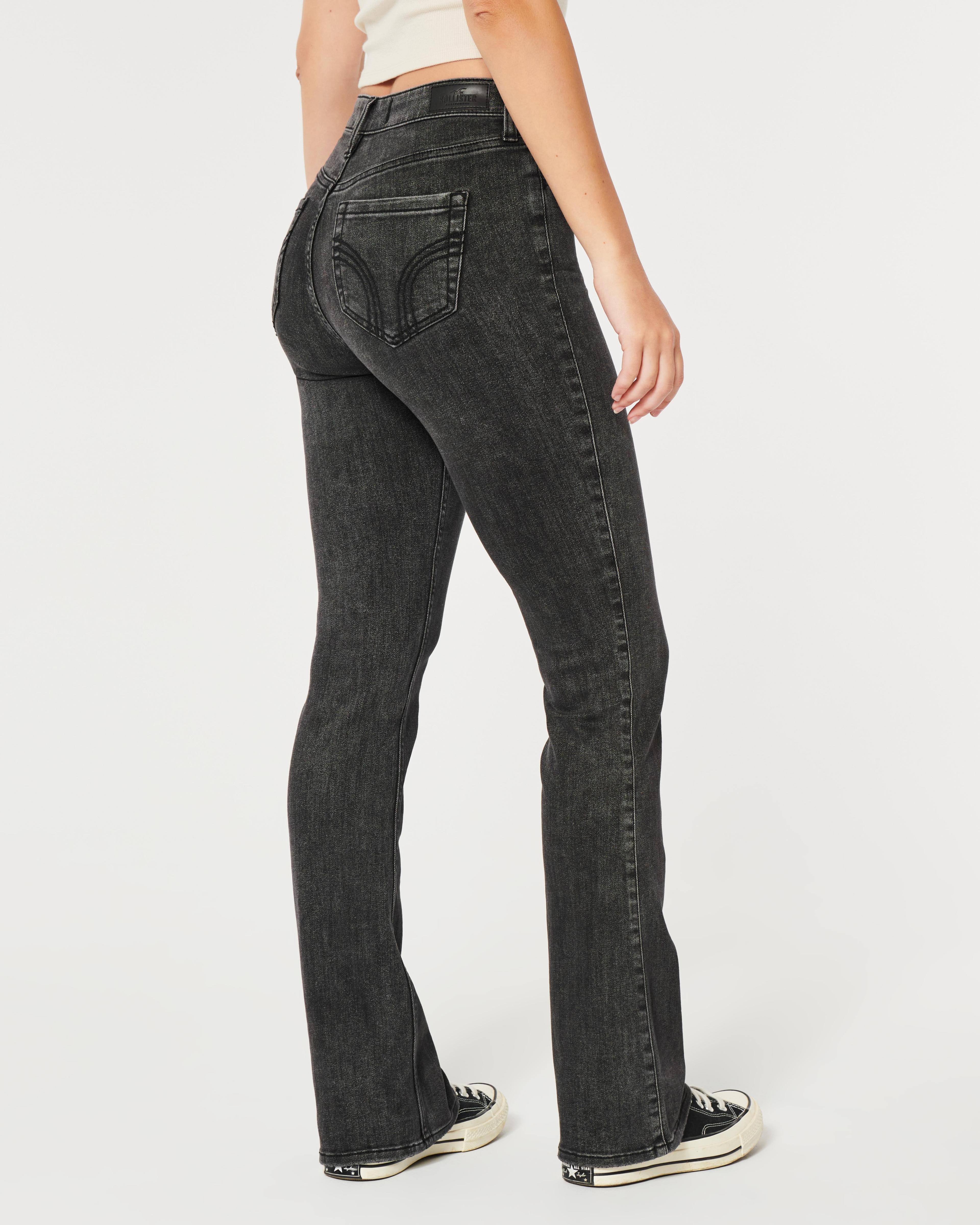 Curvy Mid-Rise Washed Black Boot Jeans Product Image