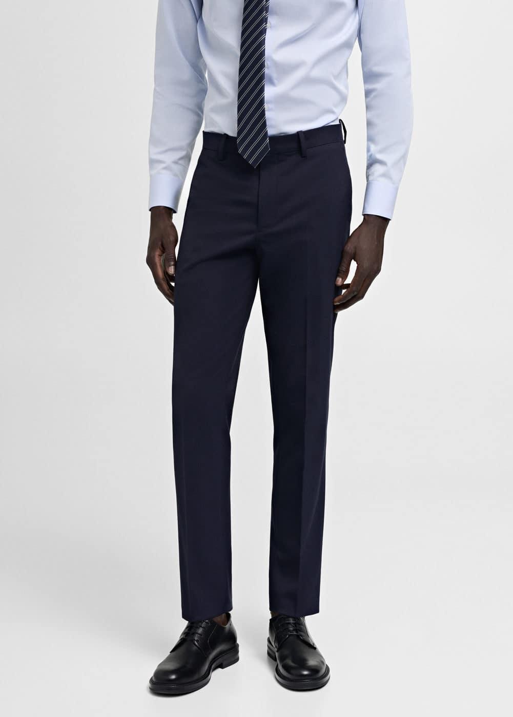 MANGO MAN - Stretch fabric slim-fit suit pants dark navyMen Product Image