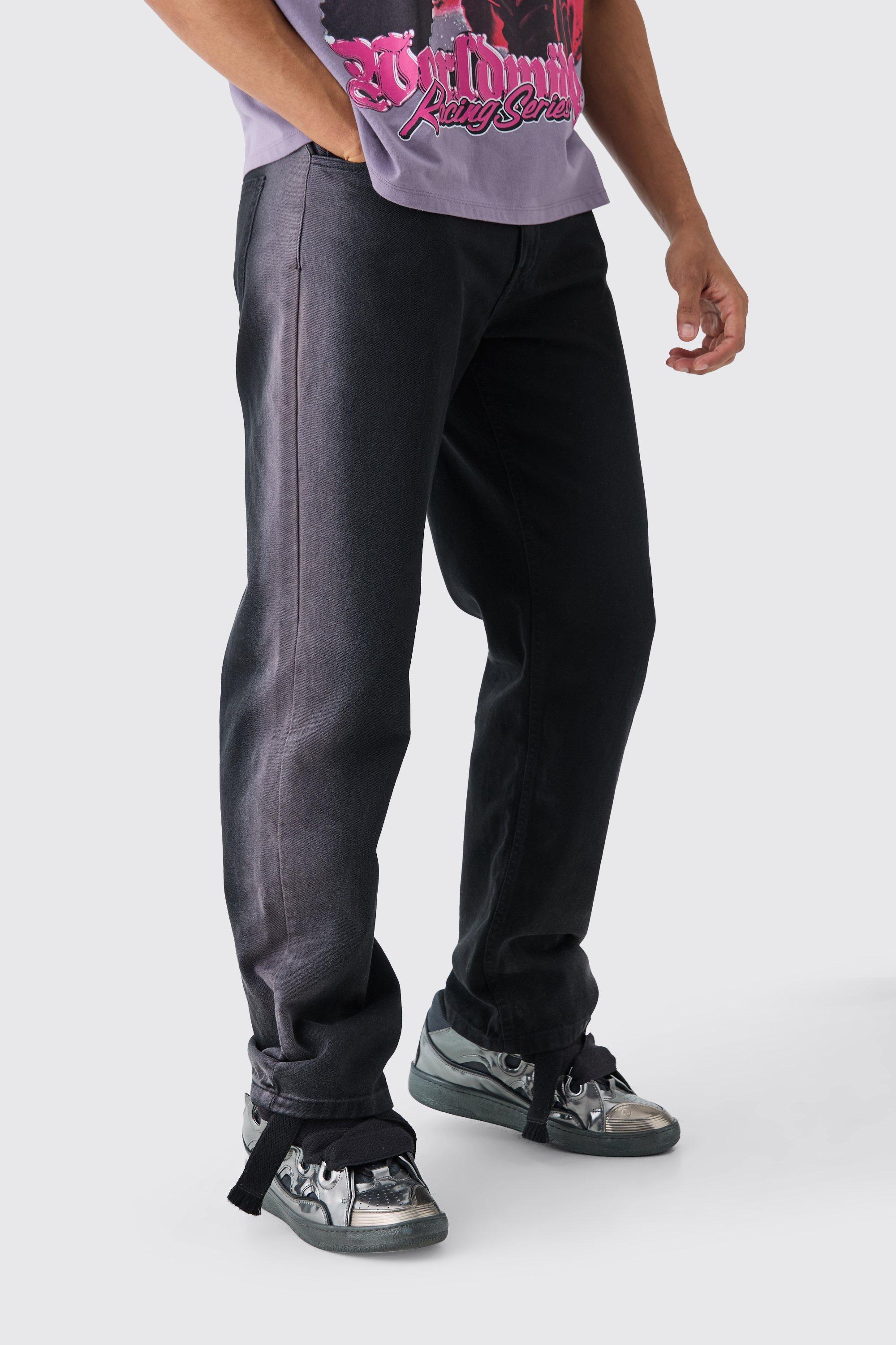 Fixed Waist Relaxed Washed Panel Pants | boohooMAN USA Product Image