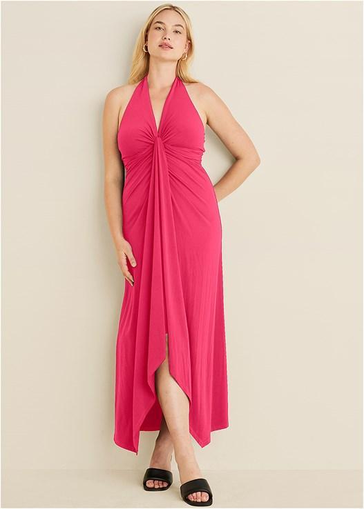 Plunging Knot Maxi Dress Product Image