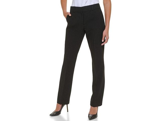 Tommy Hilfiger Pinstripe Sutton Bootcut Pants Ivory) Women's Clothing Product Image