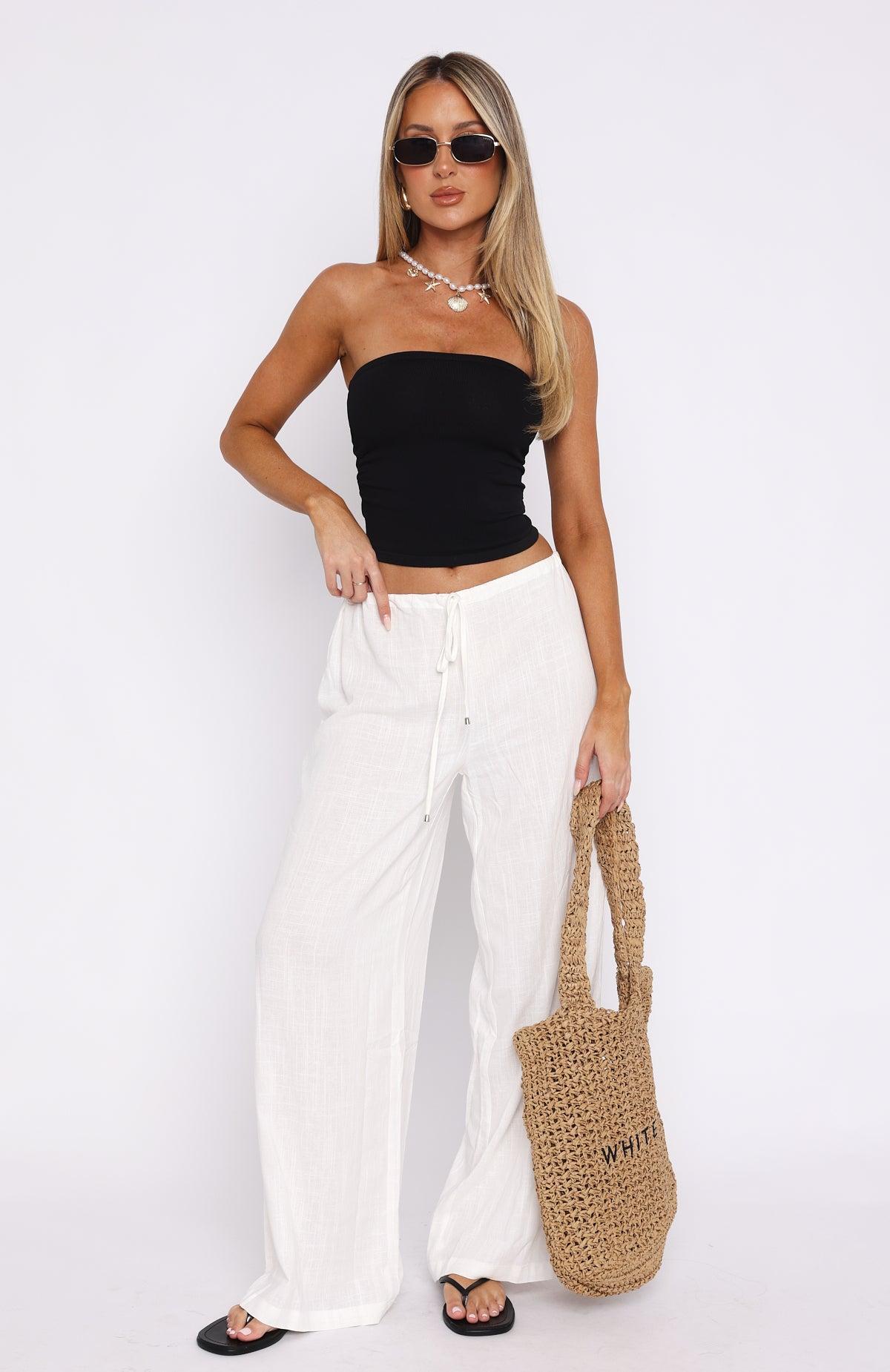 Burning Love Linen Pants White Product Image