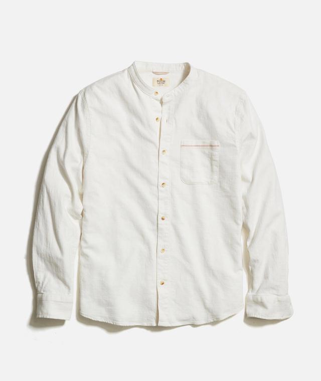 Banded Collar Stretch Selvage Shirt Product Image