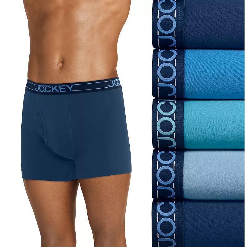 Mens Jockey 5-pack Everyday Casual Cotton Blend 5 Boxer Brief Oxford Product Image