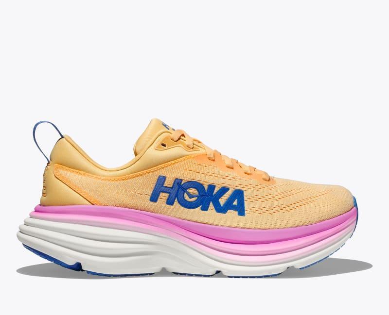 HOKA Womens Bondi 8 Shoes in Sandstone/Cream, Size 9 Product Image