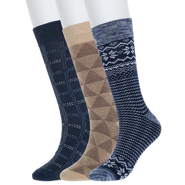 Mens Sonoma Goods For Life 3-pack Patterned Dress Socks Blue Fairisle Product Image