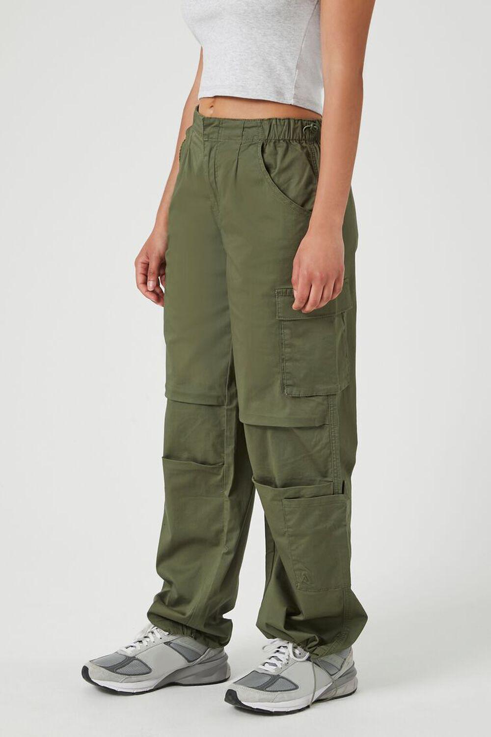 Wide-Leg Cargo Parachute Pants | Forever 21 Product Image