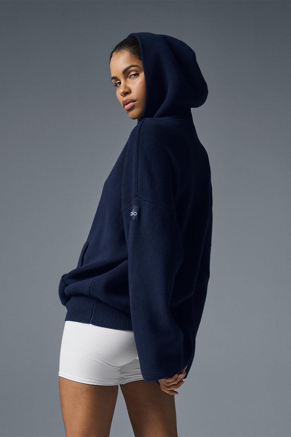 Scholar Hooded Sweater - Navy Male Product Image