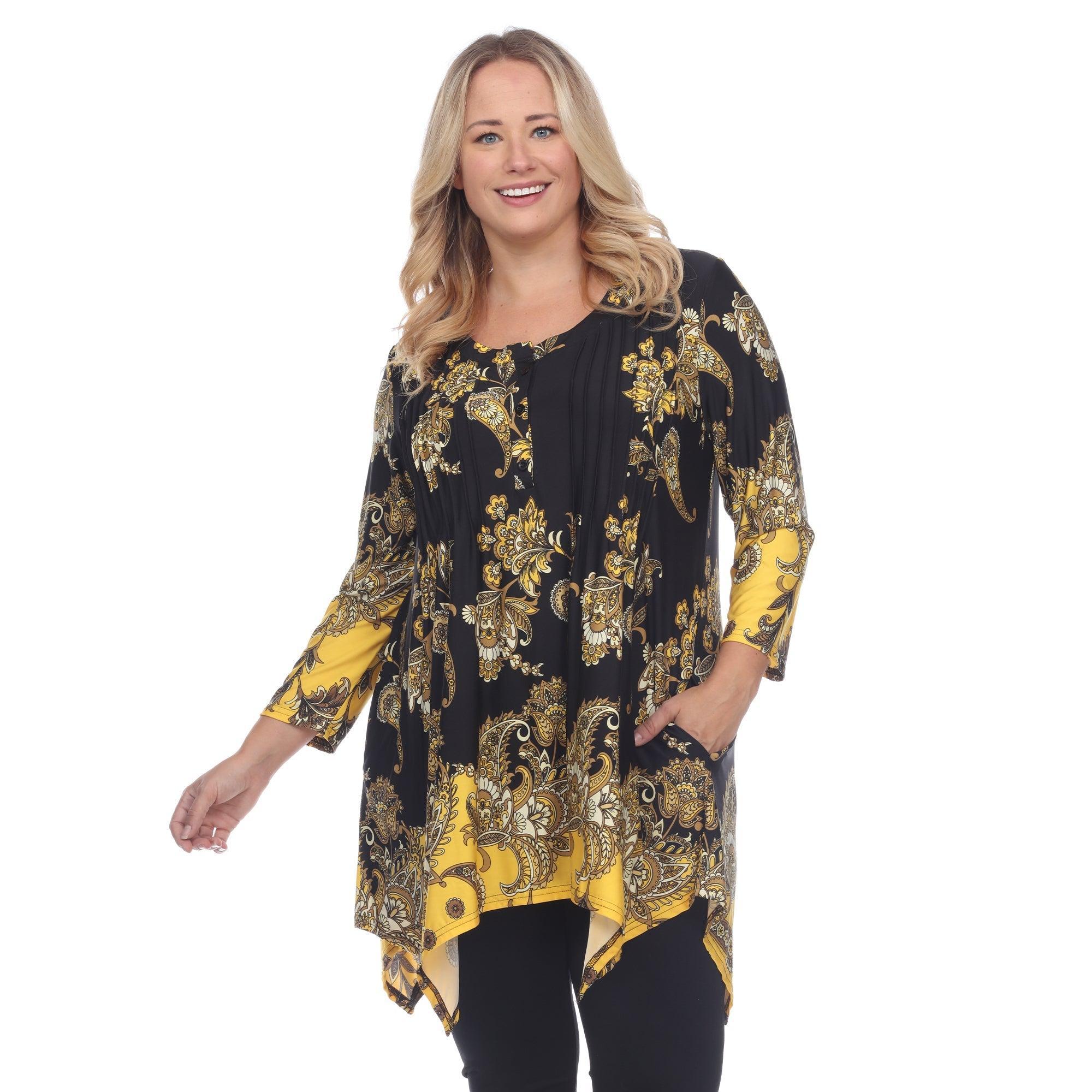 Floral Chain Printed Tunic Top with Pockets - Plus Product Image