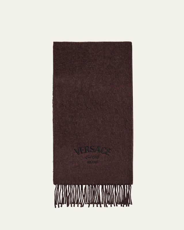 Mens Wool Embroidered Logo Scarf Product Image