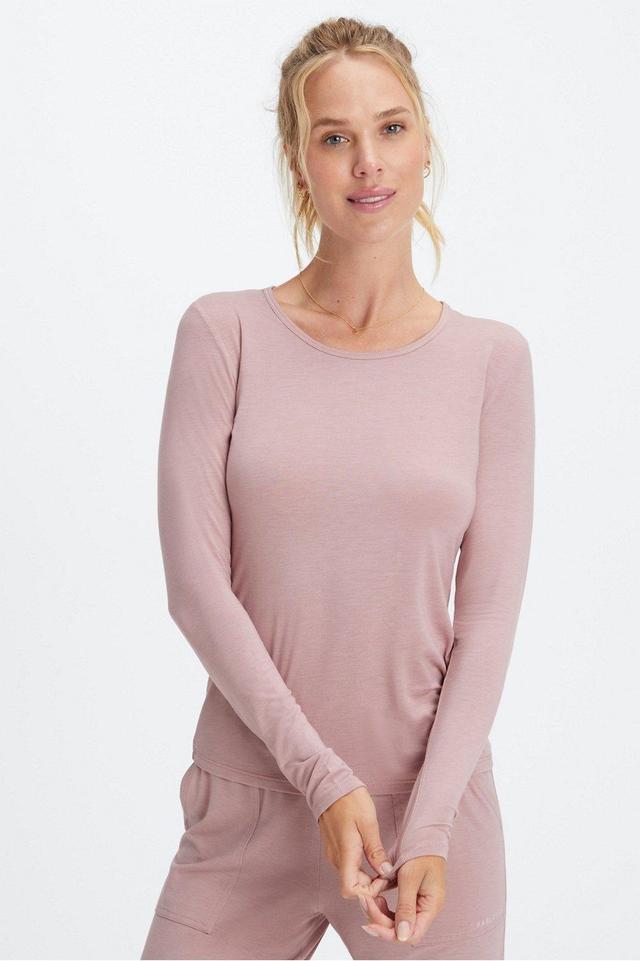 Fabletics RestoreKnit Long Sleeve Tee Womens pink Size XXL Product Image