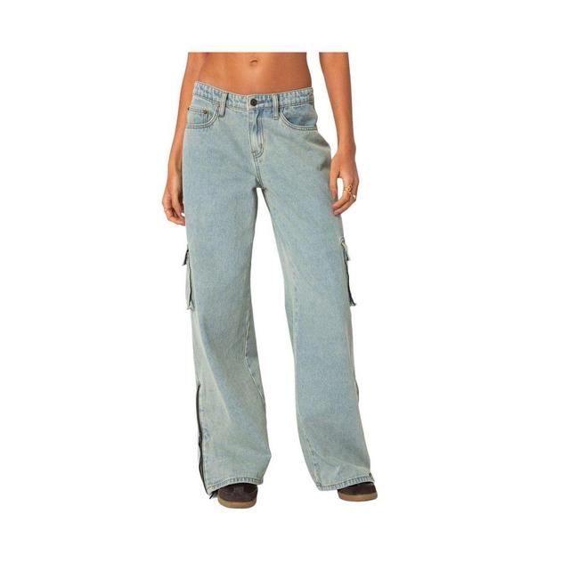 Edikted Womens Andi Low Rise Cargo Jeans Product Image