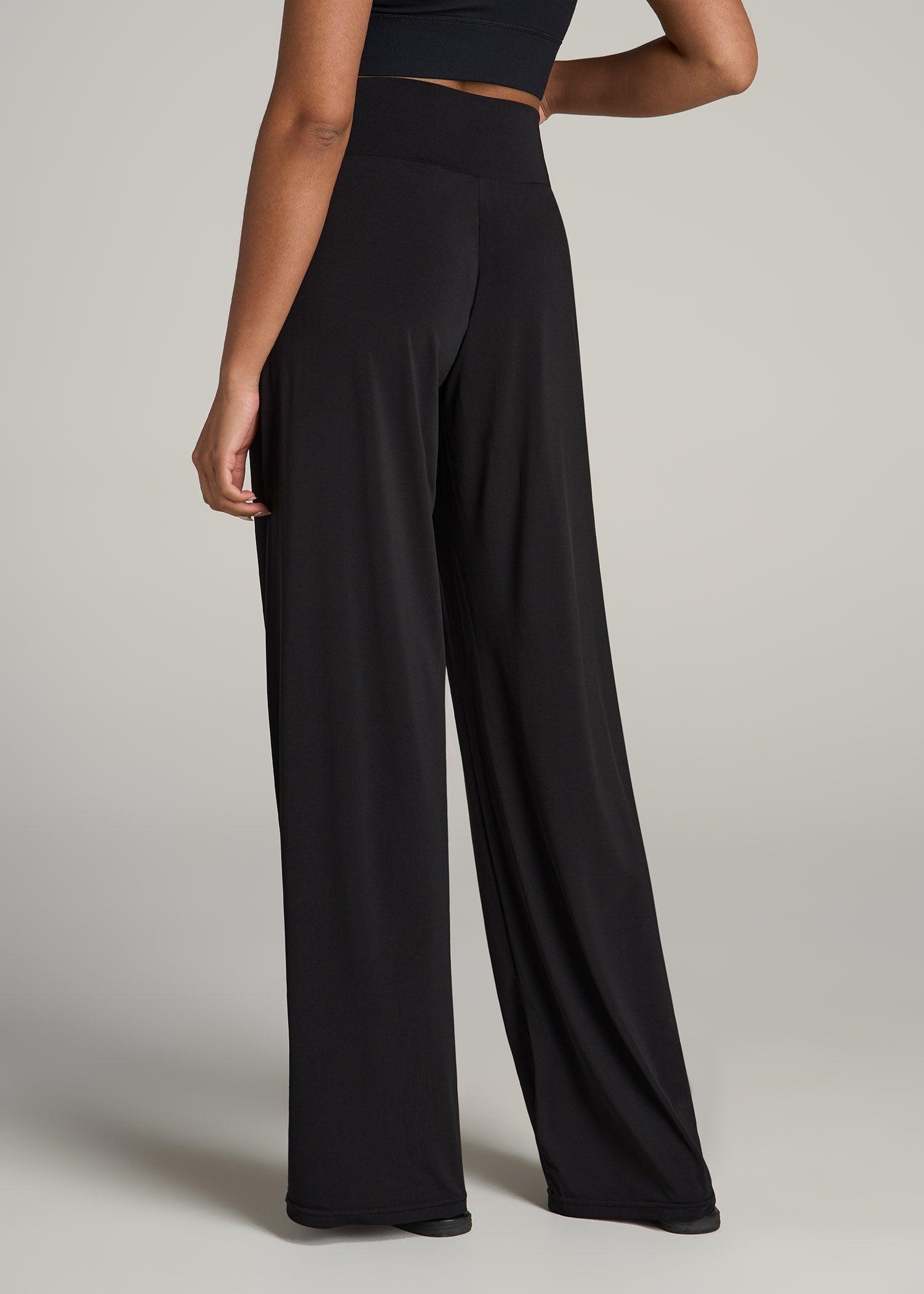 Pull On Breezy Wide Leg Pants for Tall Women in Black Female Product Image