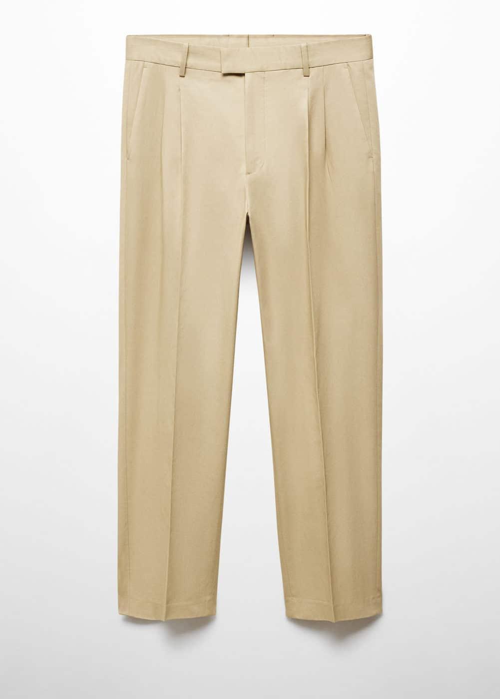 MANGO MAN - Regular-fit suit pants with pleats beigeMen Product Image