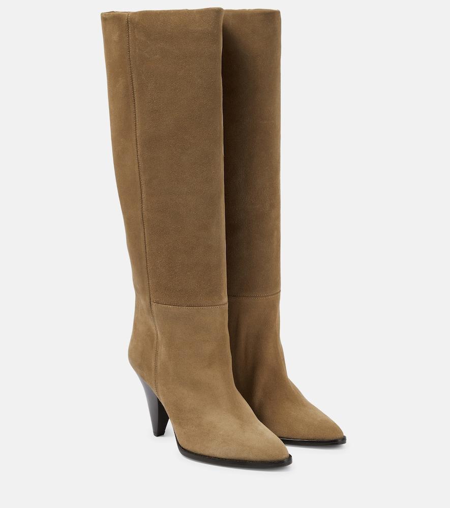 Ririo Suede Knee-high Boots In Brown product image