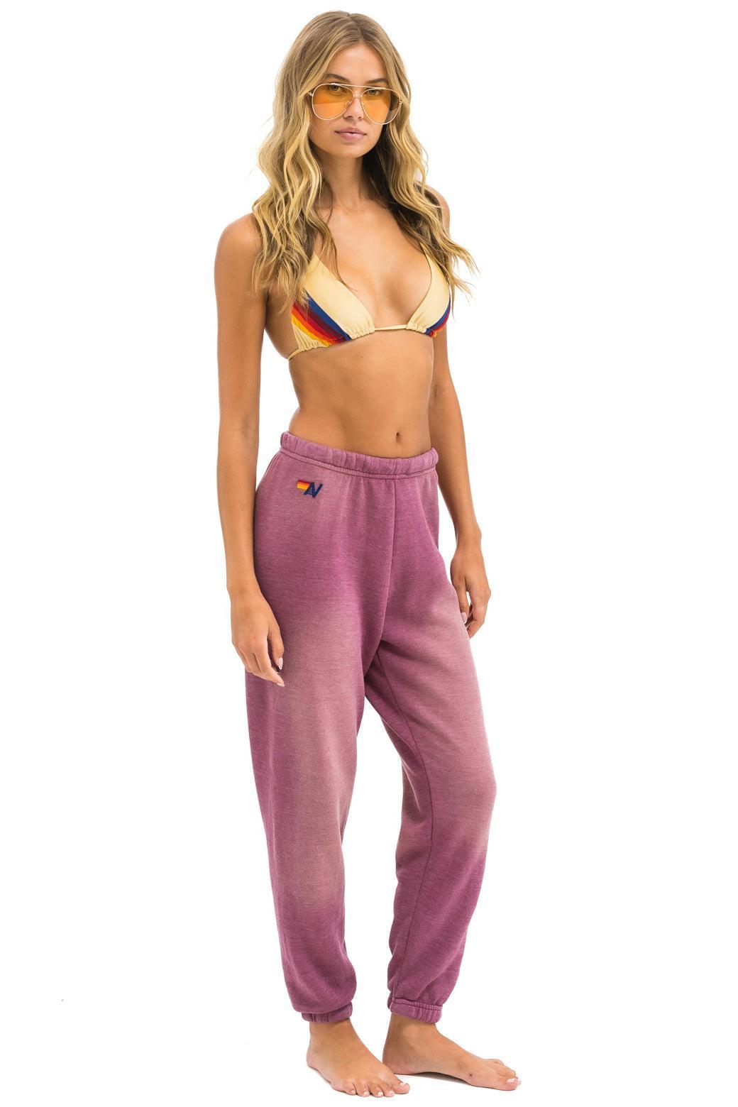 5 STRIPE SWEATPANTS - FADED BERRY Female Product Image