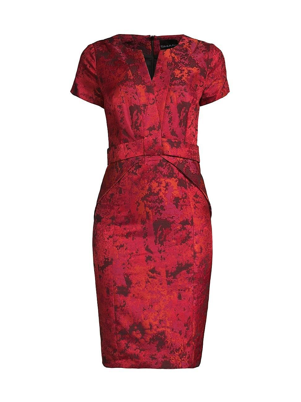 Womens Jacquard Sheath Dress Product Image