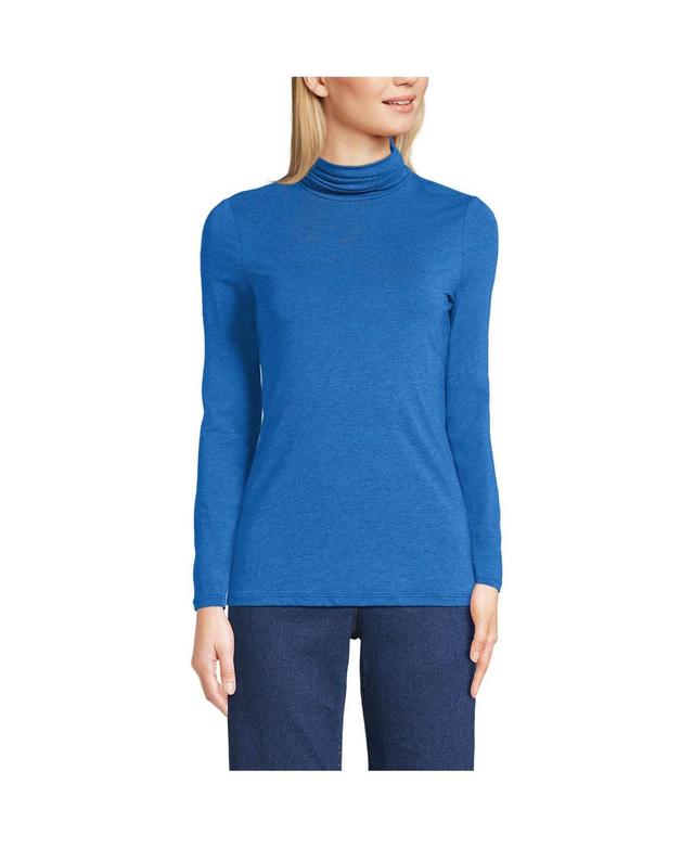 Lands End Womens Tall Lightweight Jersey Skimming Long Sleeve Turtleneck Product Image