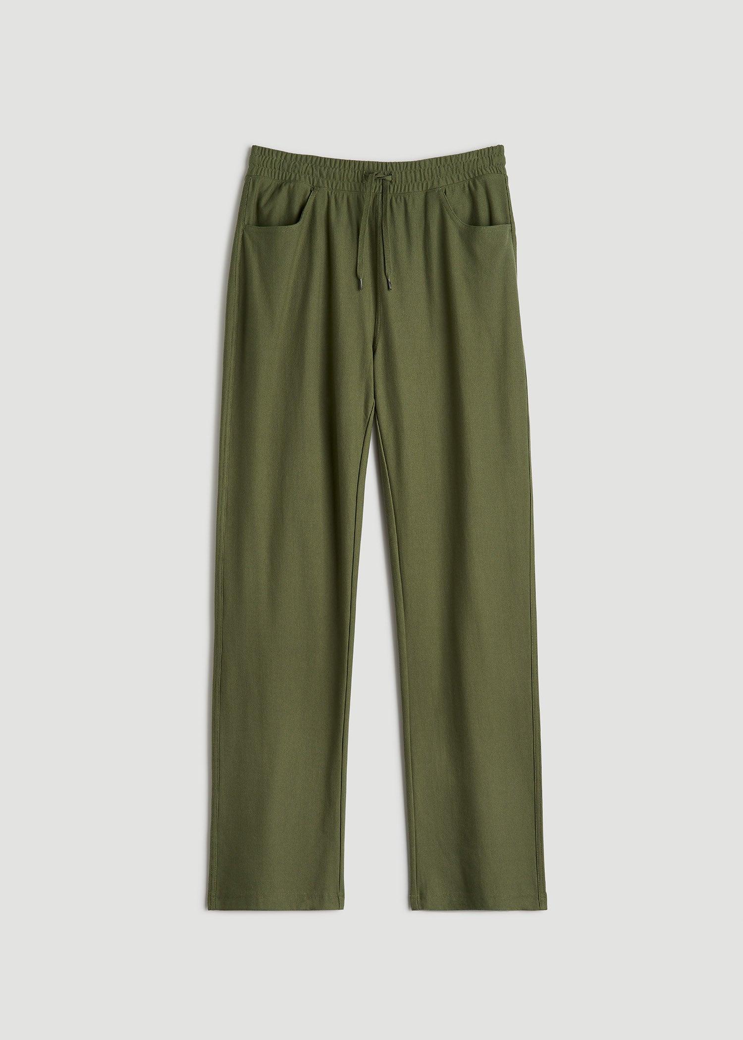 Pull-On Straight Leg Knit Pants for Tall Women in Bright Olive Female Product Image