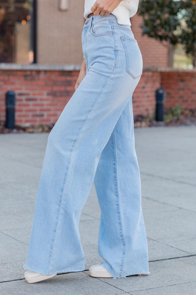 Kelsea Light Wash Wide Leg Jeans Product Image