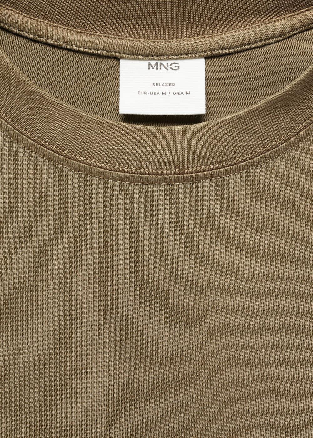 MANGO MAN - 100% cotton relaxed-fit t-shirt khakiMen Product Image