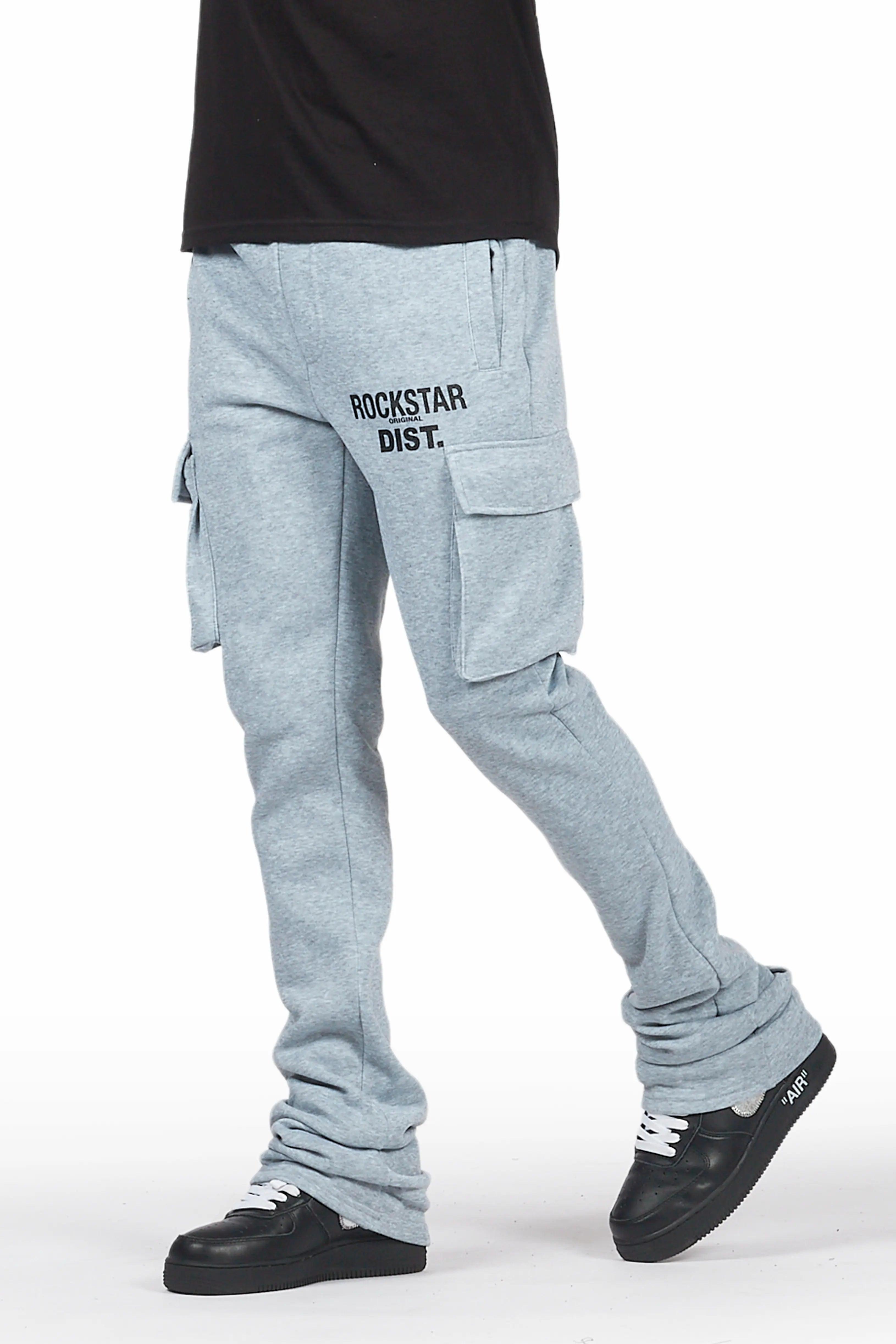 Alpine Heather Grey Stacked Flare Cargo Pant Male Product Image