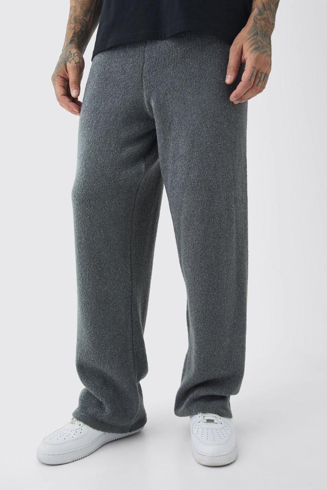 Tall Fluffy Knit Relaxed Fit Sweatpants | boohooMAN USA Product Image