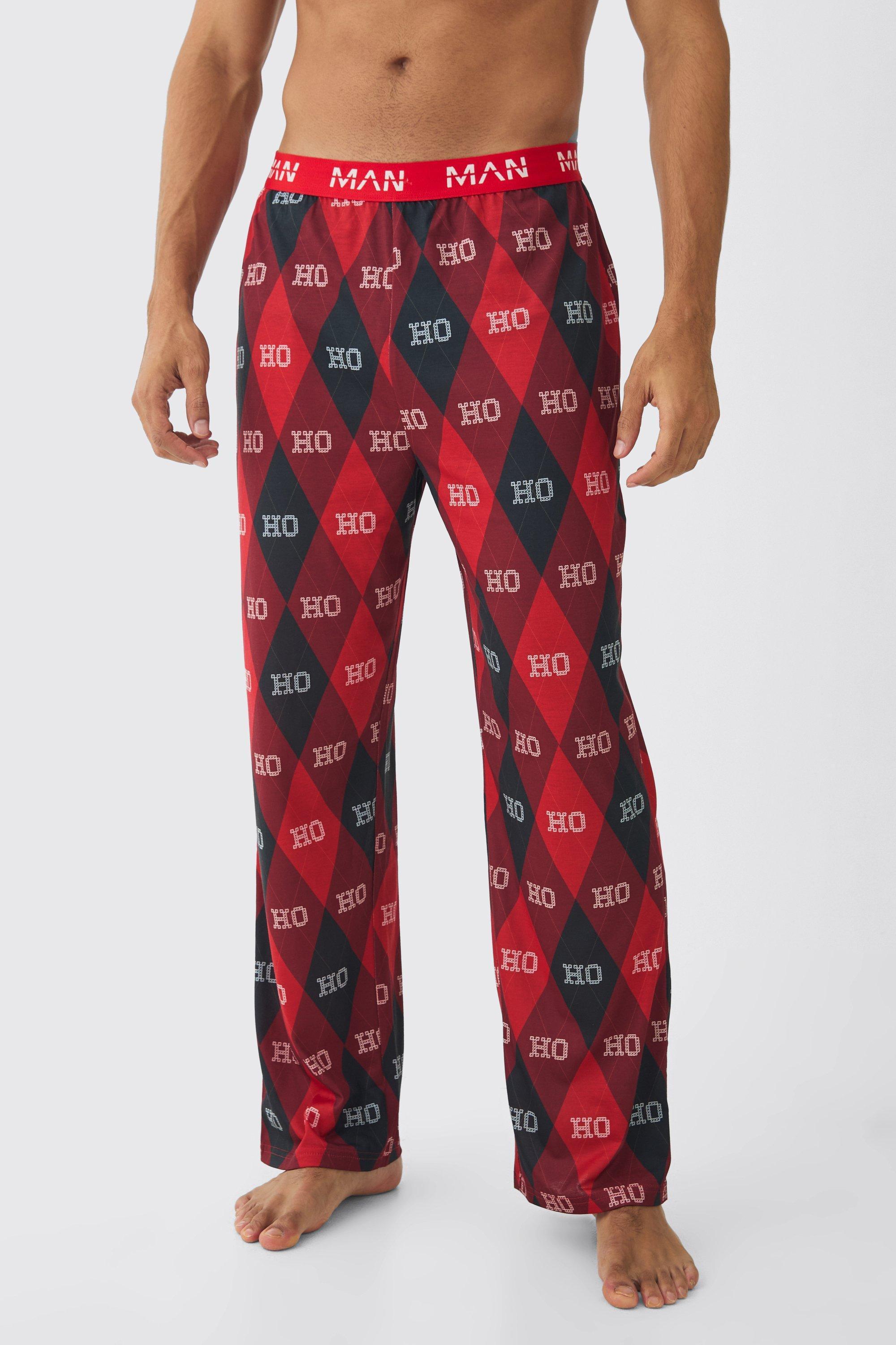 Man Ho Ho Ho Christmas Lounge Bottoms | boohooMAN USA Product Image