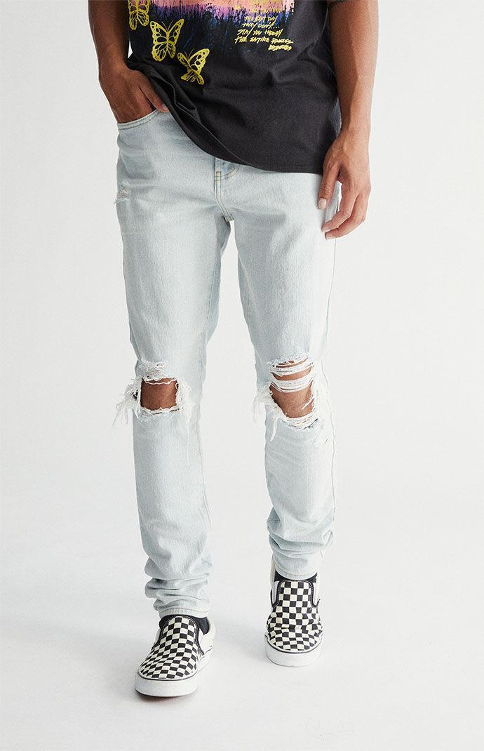 Men's Destroyed Stacked Skinny Jeans - 30W x 30L Product Image