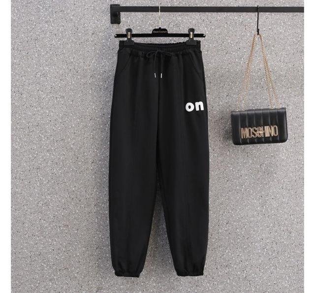 Drawstring Waist Lettering Sweatpants Product Image