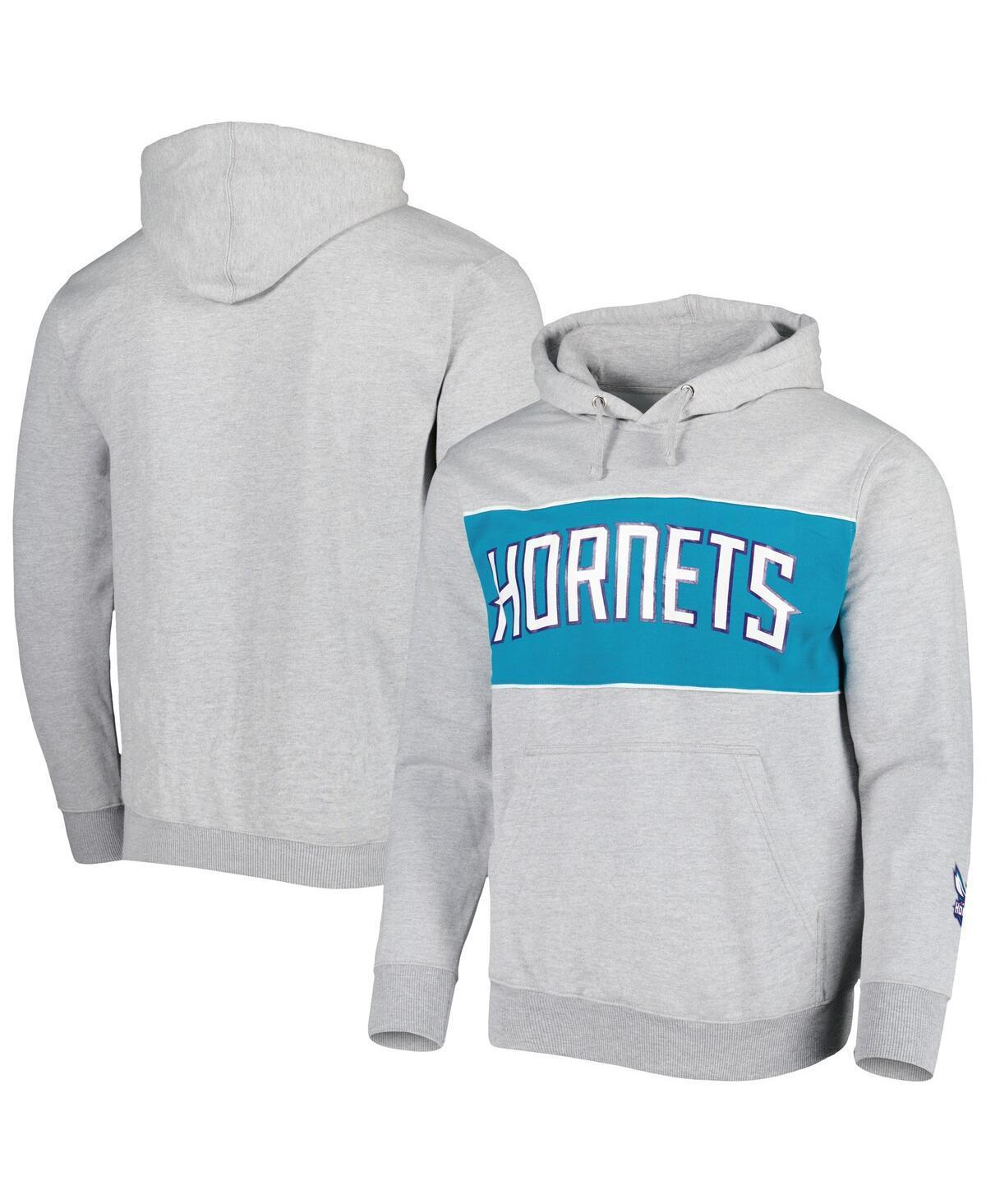 Mens Fanatics Branded Heather Gray Charlotte Hornets Wordmark French Terry Pullover Hoodie Product Image