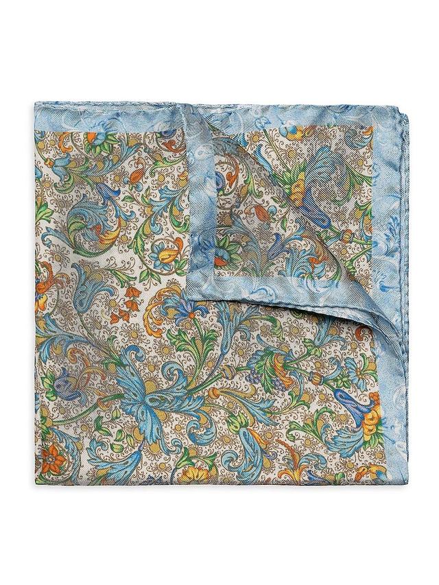 Men's Silk Multicolor Floral Pocket Square Product Image