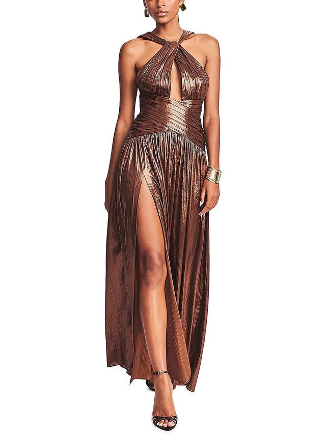 Salem Womens Sleeveless Formal Evening Dress In Brown Product Image