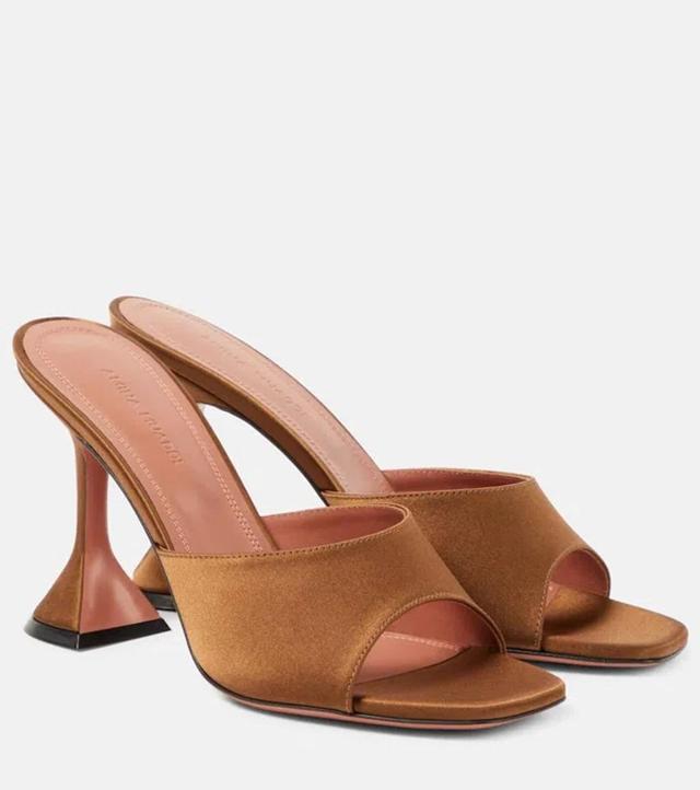 Lupita 95 Satin Mules In Brown Product Image