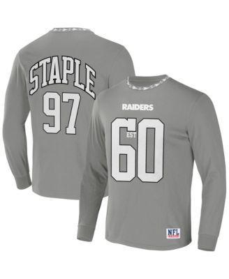 Mens Nfl X Staple Gray Las Vegas Raiders Core Long Sleeve Jersey Style T-shirt Product Image