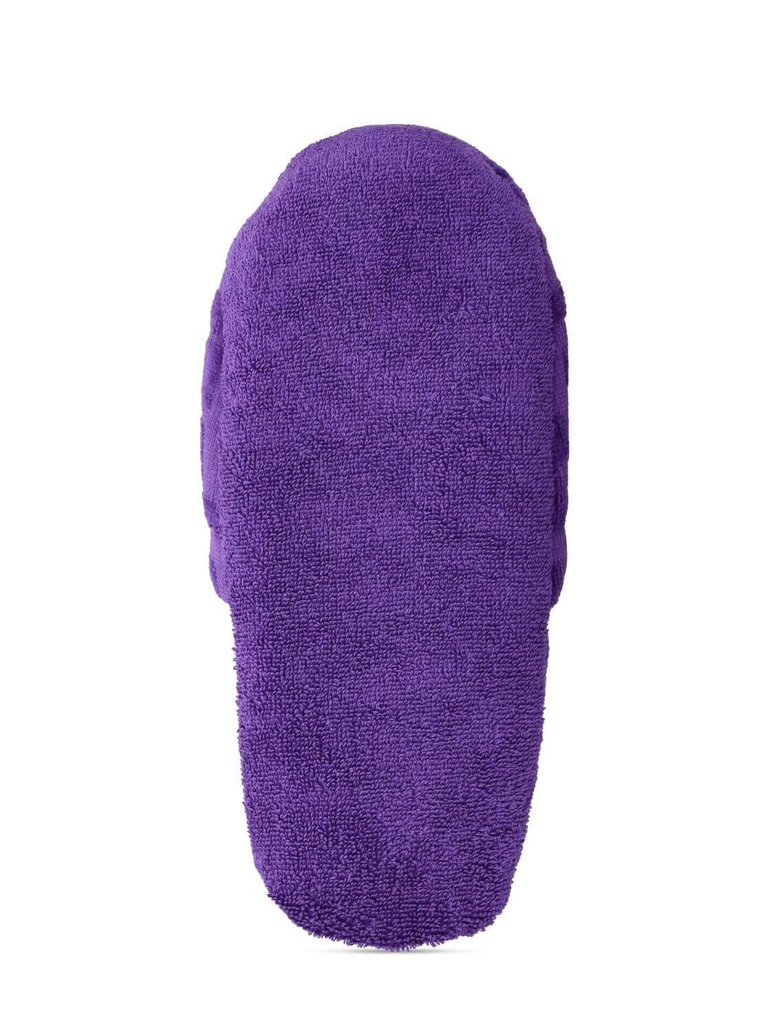 VERSACE Towelling-logo Slippers In Purple Product Image