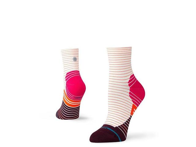 Stance Micro Light Quarter (Magenta) Women's Crew Cut Socks Shoes Product Image