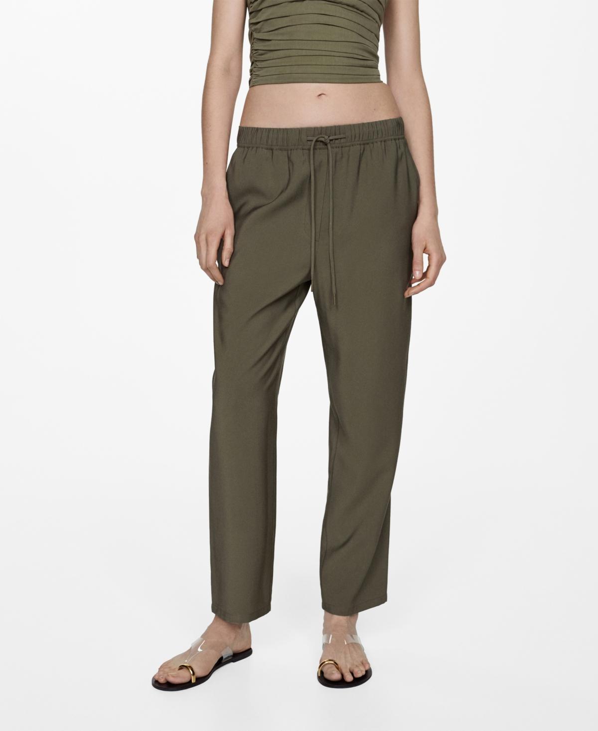 Mango Womens Drawstring Jogger Trousers Product Image