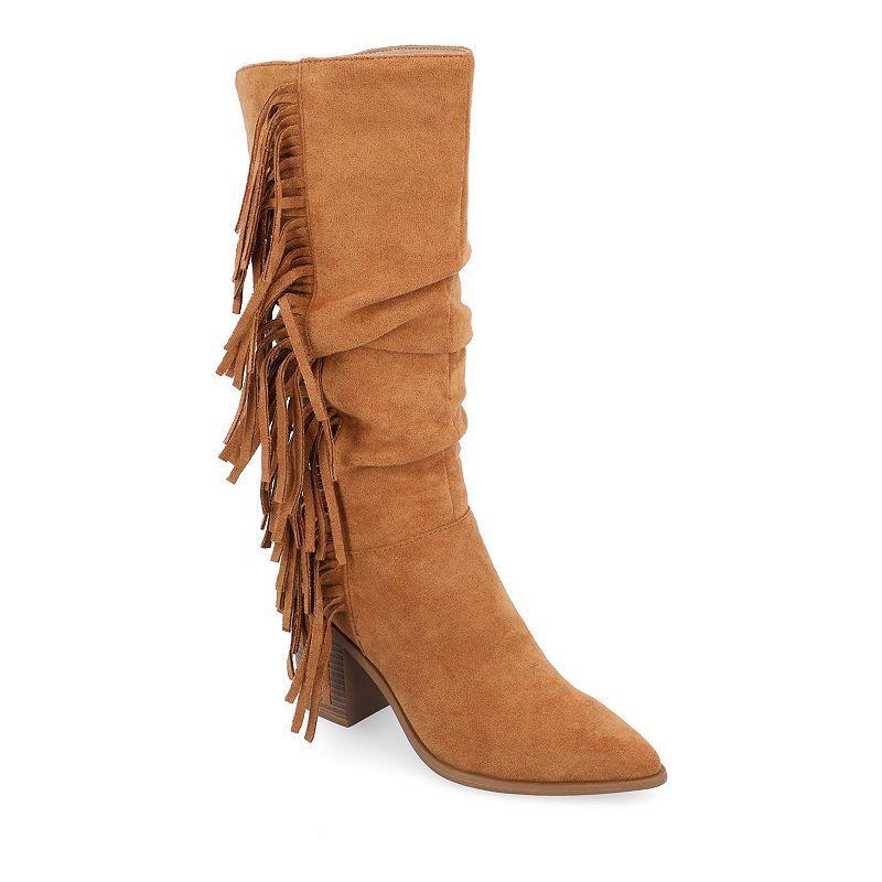 Journee Collection Womens Hartly Fringed Extra Wide Calf Dress Boot Product Image