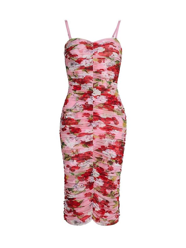 Womens Caprice Floral Ruched Midi-Dress Product Image